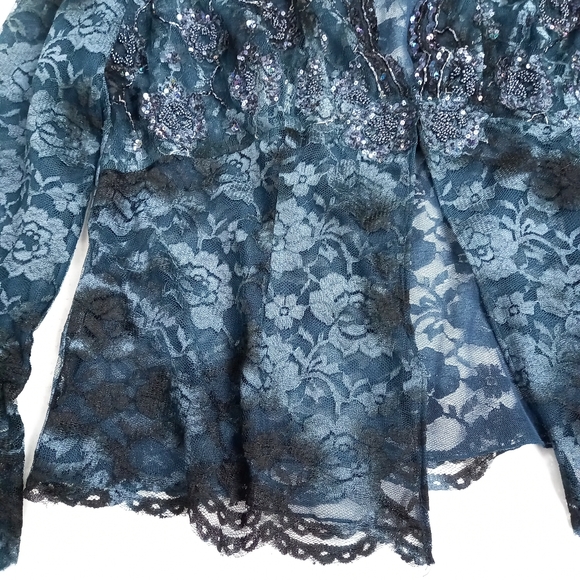 Anyhea Crawford vintage lace shirt jacket 16 - Picture 9 of 11